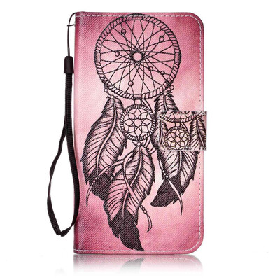 

Maroon Wind Chimes Design PU Leather Flip Cover Wallet Card Holder Case for LG LS775