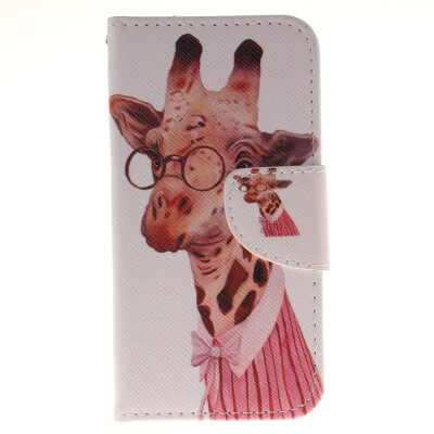 

Giraffe Design PU Leather Flip Cover Wallet Card Holder Case for LG K4