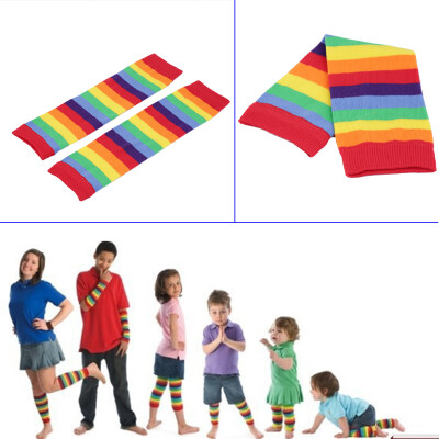 

Girls Baby Kids Children Rainbow Colorful Striped Thigh High Warm Leg Socks