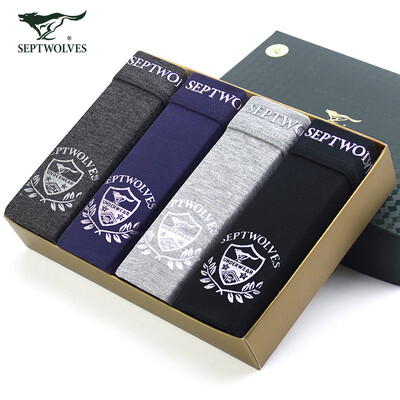 

Seven wolves men&39s underwear refreshing breathable flat pants pants waist lan fine fine fiber four pants 4 loaded 96177-L