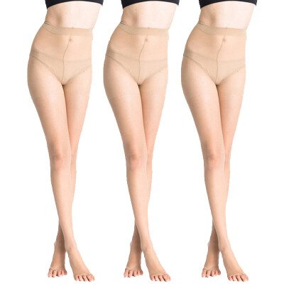 

【Jingdong Supermarket】 Langsha stockings 3 pairs of large wide-body open-toed fish mouth thin section underwear socks double plus crotch summer brown uniform