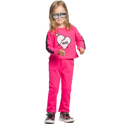 

JJLKIDS Partner Club children's clothing children's suits children's children spring sports suit sweater pants two suit GCZ63038 rose red 120