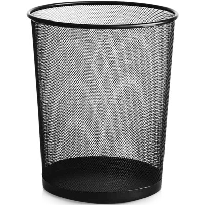 

【Jingdong Supermarket】 Happy Cat (KLM) Trash Large φ295mm Sturdy Wire Mesh Trash Basket Office Home Paper Basket B295 Black