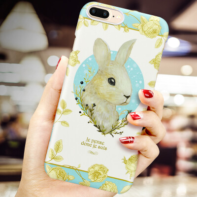 

Illustrator iPhone 7 plus mobile phone shell Apple 7plus mobile phone shell / luminous relief cartoon shatter-resistant shell illustrator series luminous paragraph - Alice bunny