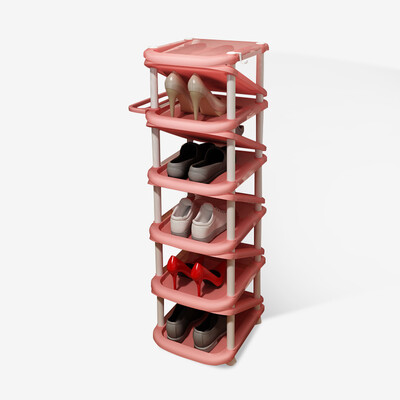 

Handsome plastic umbrella frame shoe rack living room simple large capacity storage shoe racks can be placed umbrella multi-storey shoe cabinet green ten layers SL1665Y4