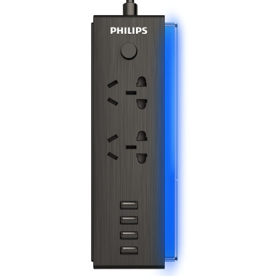 

Philips PHILIPS гнездо для губной гармошки 2 отверстия + 4USB 3.2A интеллектуальная голосовая штепсельная вилка вставлена ​​плата платы доски / 1,6 метра Светодиодный ночник