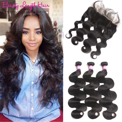

Brazilian Body Wave With Frontal Brazilian Body Wave 3 Bundles with 13x4 Ear To Ear Lace Frontal Closure