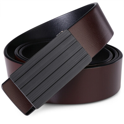 

[Jingdong supermarket] cattle headed men's belt smooth buckle fashion simple youth belt business cowhide belt male smooth buckle 1357 black