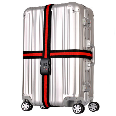 

Xin Qin luggage box crossed with trolley box bound TSA customs password lock consignment tie black QL-36B