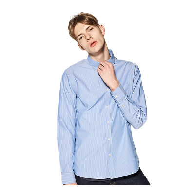 

Wei Xiu (viishow) shirt men's trend men's shirt shirt collar collar shirt youth CC1071171 blue and white striped XXL