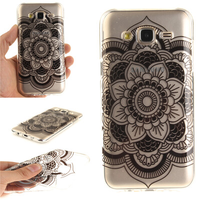 

Black sun flower Pattern Soft Thin TPU Rubber Silicone Gel Case Cover for Samsung Galaxy J5 2015