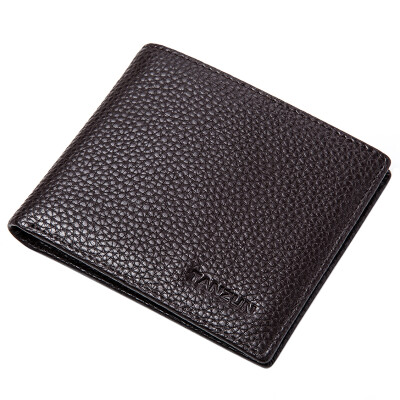 

TIANZUN mens wallet short section simple men&39s ticket folder fashion light horizontal money wallet soft brown T