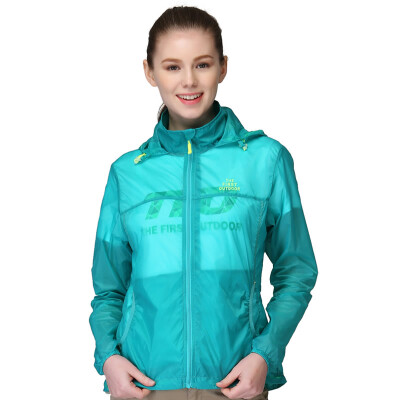 

THE FIRST OUTDOOR skin windbreaker outdoor sports windbreaker light breathable skin clothing 6331408 female turquoise green  code