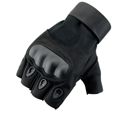 

Pioneer with half finger glove sports army fans special forces outdoor leisure fitness mountaineering non-slip resistance riding riding tactics fighting fighting Sanda gloves armor black half finger