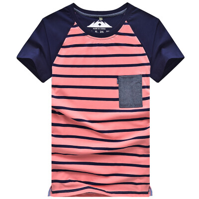 

Rich collar (FORTEI) short-sleeved T-shirt youth fashion casual men's cotton T-shirt round neck tattoo half-sleeved shirt tide 17001FT1711 pink 3XL