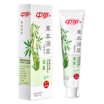 

China ZHONGHUA Shen Nong series Yuchi scattered herbs source of gingival care gingival fresh breath toothpaste light bamboo type 140g