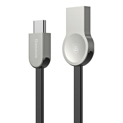 

Времена мышления (Baseus) Type-C кабель цинковый сплав USB кабель для зарядки Эндрюс мобильной музыки, как один метр адаптирован 1S / 2 / Pro / Макс Милет + черный хром корпус провода