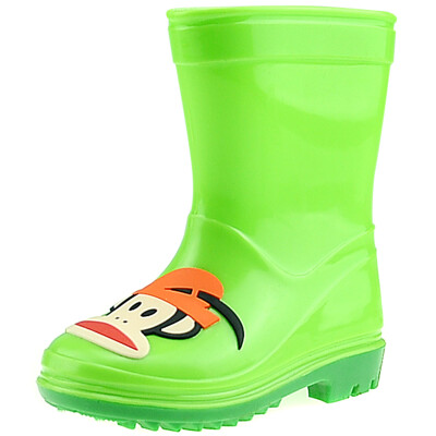 

【Jingdong supermarket】 PaulFrank mouth monkey rain boots in the tube waterproof plastic shoes sets of shoes children men and women baby fashion boots PF1011 green 34 yards