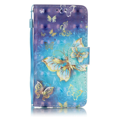 

Golden Butterfly Design PU Leather Flip Cover Wallet Card Holder Case for SAMSUNG A310