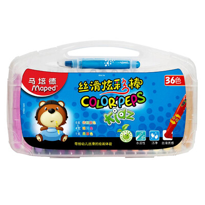 

Maped 836136 Water-soluble Silky Color Stick 36 Color Rotary Crayon Oil Painting Bar