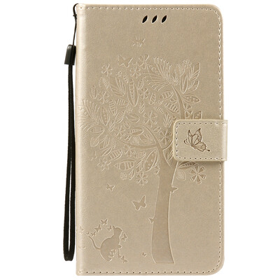

Gold Tree Design Кожа PU флип крышки Кошелек Карты Держатель чехол для HTC 825