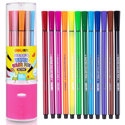 

Deli 7065 colorful colorful watercolor pencil pen 12 color tube packaging powder