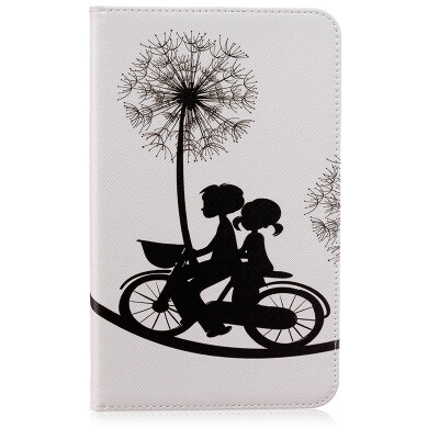 

Single bike Style Embossing Classic Flip Cover with Stand Function and Credit Card Slot for SAMSUNG Galaxy Tab E 8.0 T377V