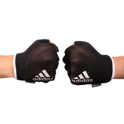 

adidas ADGB-12324WH импортные перчатки мужские и женские общие полувысокие перчатки черный и белый XL код тонкий дышащий нескользящий