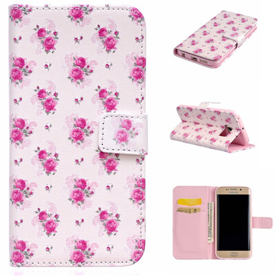 

Little Rose Design PU Leather Flip Cover Wallet Card Holder Case for SAMSUNG GALAXY S6 EDGE