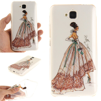 

White mandala Pattern Soft Thin TPU Rubber Silicone Gel Case Cover for HUAWEI enjoy 5