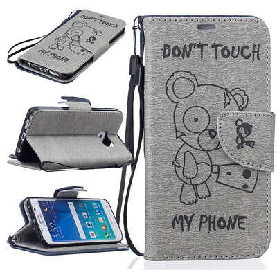 

Gray Bear Style Embossing Classic Flip Cover with Stand Function and Credit Card Slot for SAMSUNG Galaxy S7