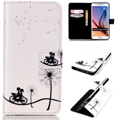 

Bike&dandelion Design PU Leather Flip Cover Wallet Card Holder Case for SAMSUNG Galaxy S6 Edge Plus