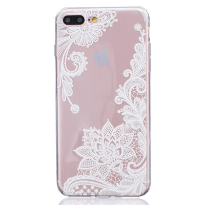 

Кружева цветов Pattern Мягкие Тонкие TPU резиновые силиконовые гель случае покрытия для IPHON 7 Plus