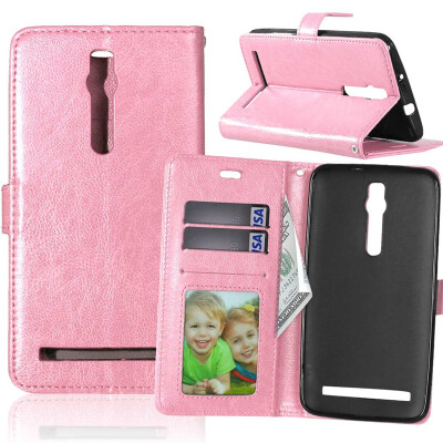 

Pink Style Classic Flip Cover with Stand Function and Credit Card Slot for Asus Zenfone 3 ZS550ML