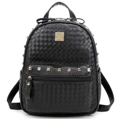 

Fragrant children (XIASUAR) ladies shoulder bag casual backpack woven shoulder bag female Korean version 4766 black