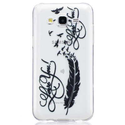 

LOVE Feathers Pattern Soft Thin TPU Rubber Silicone Gel Case Cover for SAMSUNG GALAXY J5