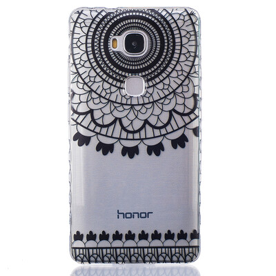 

Black wind chimes Pattern Soft Thin TPU Rubber Silicone Gel Case Cover for HUAWEI Honor 5X