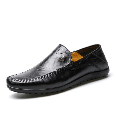 

Yicky EGCHI Повседневная обувь Мужская вождение рукава Lazy Peas Leather Shoes Мужчины 2644 Черный 42