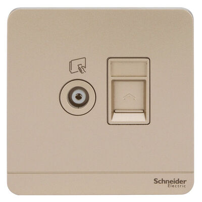 

Schneider Schneider switch socket computer TV socket panel is still a series of twilight gold