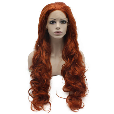 

Long Wavy Burgundy Red Hand Tied Lace Front Synthetic Wig