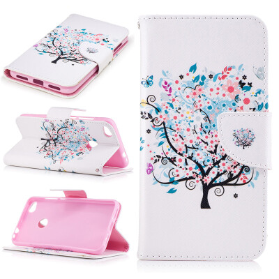 

Small tree Design PU Leather Flip Cover Wallet Card Holder Case for HUAWEI P8 Lite 2017