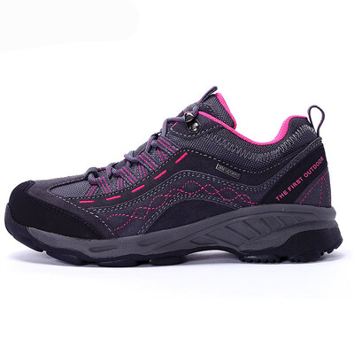 

THE FIRST OUTDOOR hiking shoes outdoor hiking breathable comfort damping hiking shoes 844556 female gray rose red 39 yards