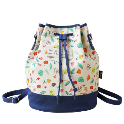 

Flower princess spring miss bucket canvas bag original shoulder bag shoulder Messenger bag 1503BX001 blue