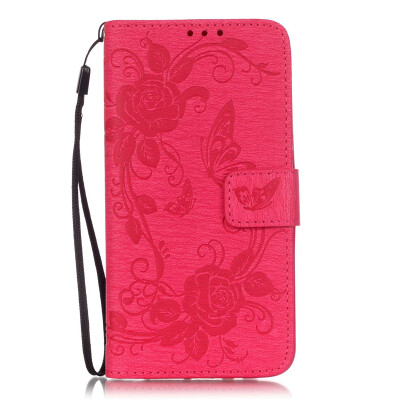 

Rose Butterfly Style PU Leather Flip Cover Wallet Card Holder Case for LG G5