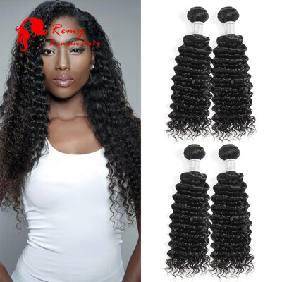

Brazilian Virgin Hair Deep Wave 4 Bundles Brazilian Deep Wave Hair 100% Human Hair 8A Brazilian Virgin Hair Free Shipping