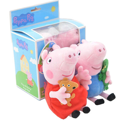 

Paige подлинной свиньи Peppa Pig Свинка Пеппа Джордж Pepe установлены две коробки мягкие игрушки (George Pepe 19см + 19см)