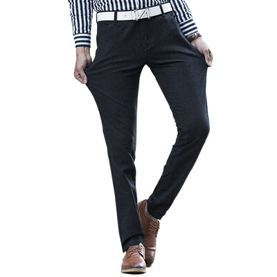 

GEEDO Casual Pants Men Casual Pants Elastic Youth Straight Casual Pants 505 Black 29
