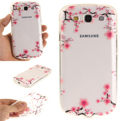 

Up&down plum blossom Pattern Soft Thin TPU Rubber Silicone Gel Case Cover for SAMSUNG Galaxy S3 I9300