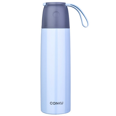 

Kangku (conku) портативные пулевые боеголовки 500ML мужчины и женщины 304 нержавеющая сталь с канатной спортивной чашкой детский студент чашка ZB500 синий