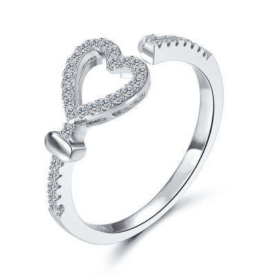 

T400 heart shaped silver ring female opening ring ring couple on the ring heart to send girlfriend Valentine 's Day birthday gift